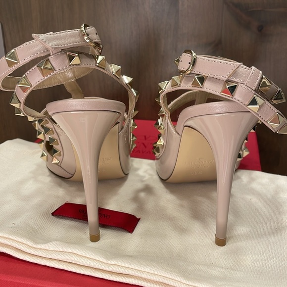 Valentino Rockstud Ankle Strap Heels Size 38 1/2 - Picture 5 of 10